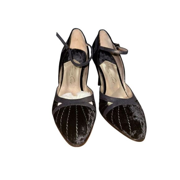 Kenneth Cole Black Suede With Ankle Strap Women's Sz 10 Great Condition - Picture 7 of 10